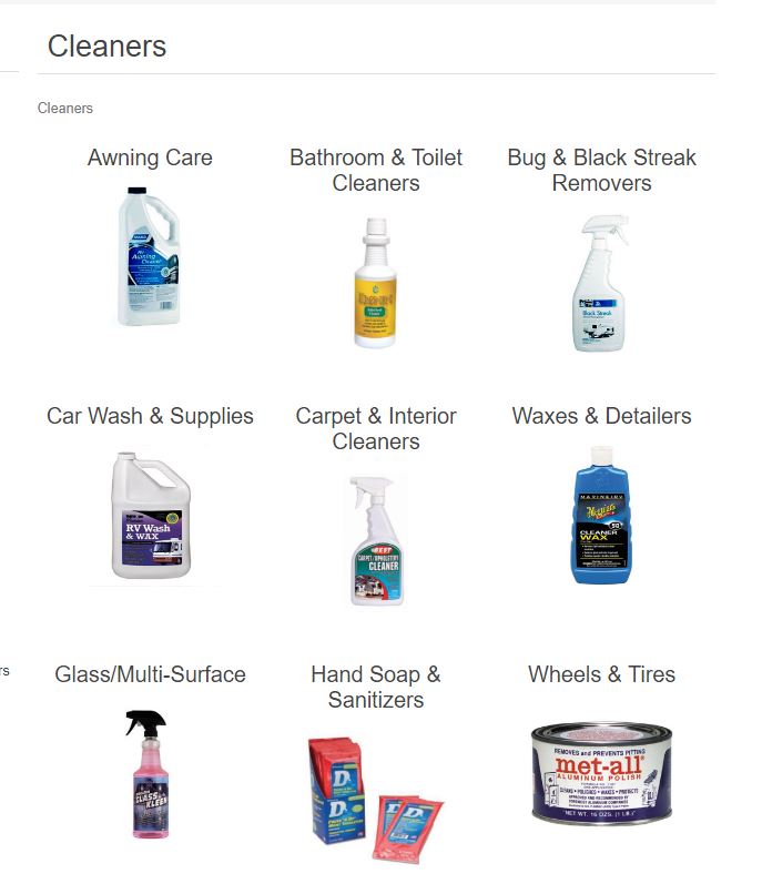 RV Cleaning Supplies Waxes And Polishes